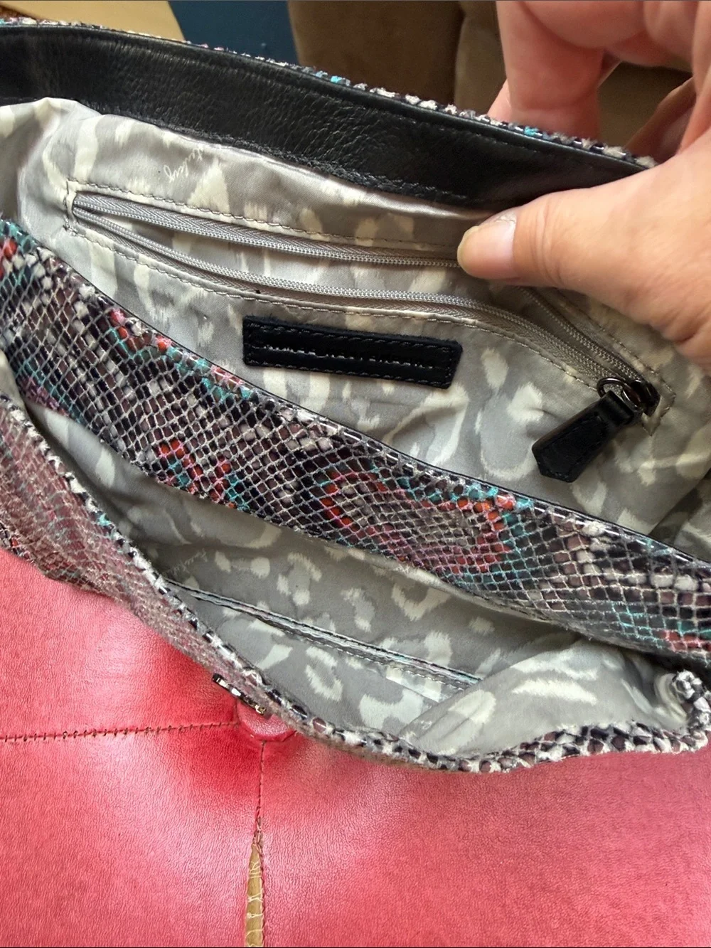 Aimee kestenberg Snake-Print Crossbody Bag in Black with Multicolor Accents